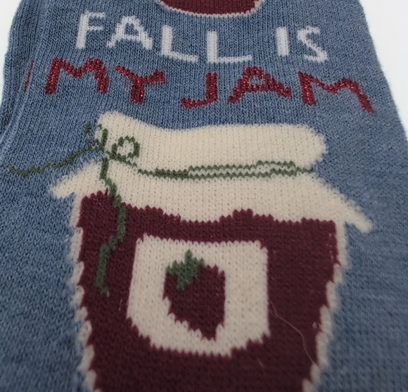 Fall Is My Jam Women's Socks - Blue and Burgundy - Picture 4 of 4